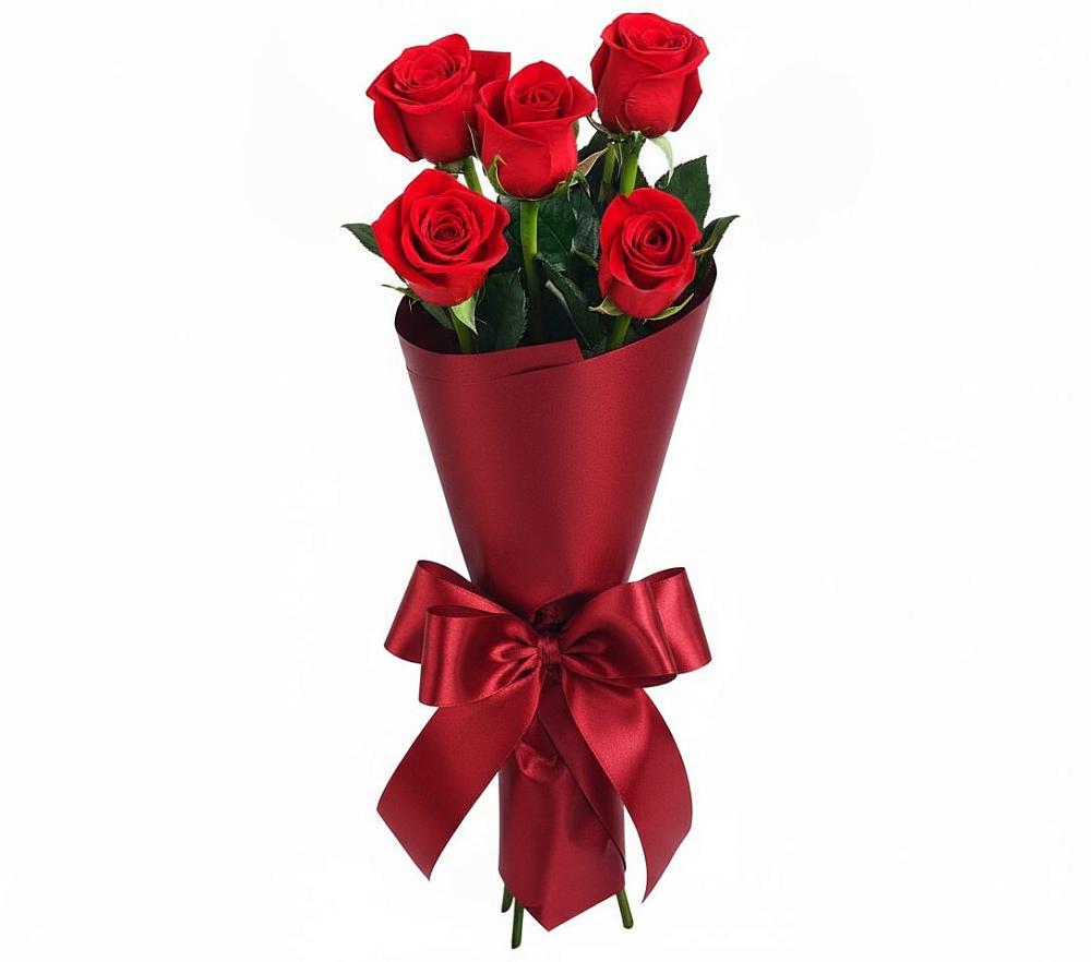 Букет 5 Красных роз Эдлесс Лав в Мурашах