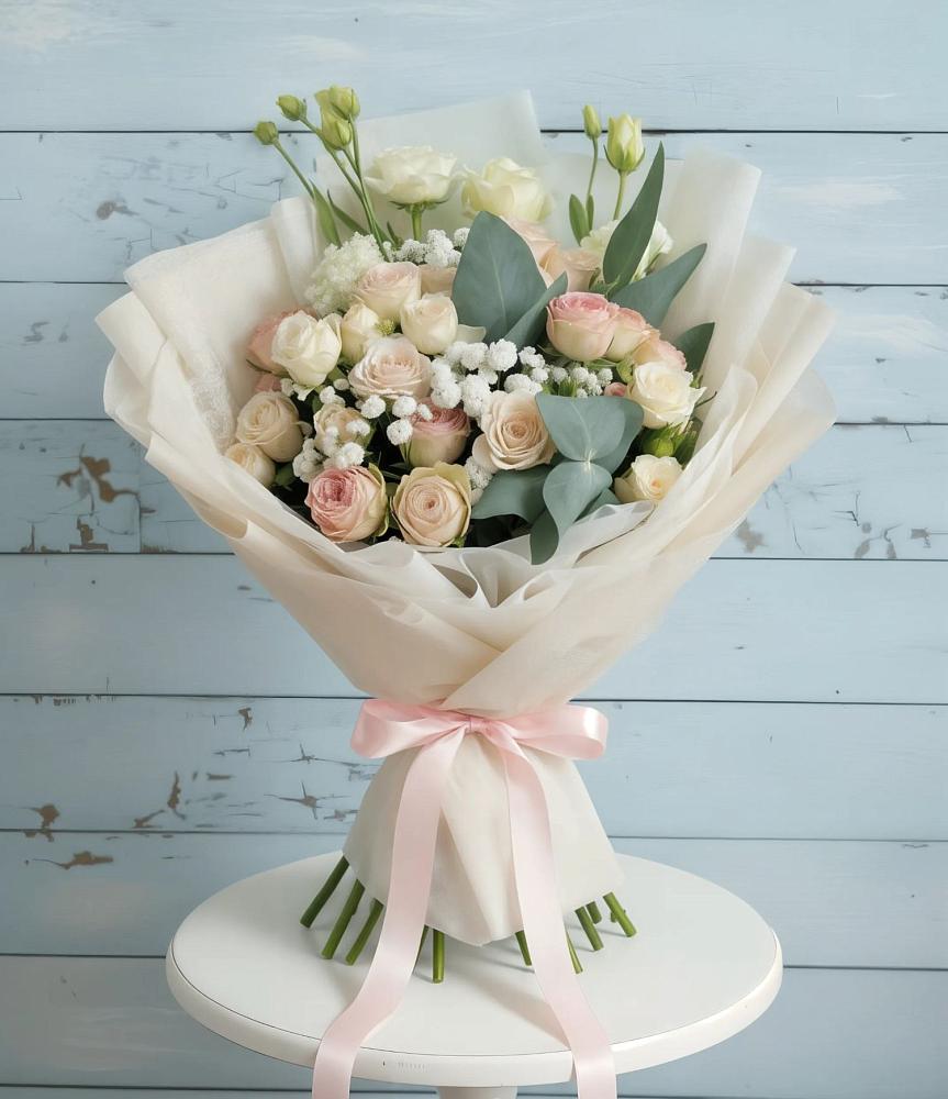 Букет цветов из: Розы и Лизиантусы в Мурашах