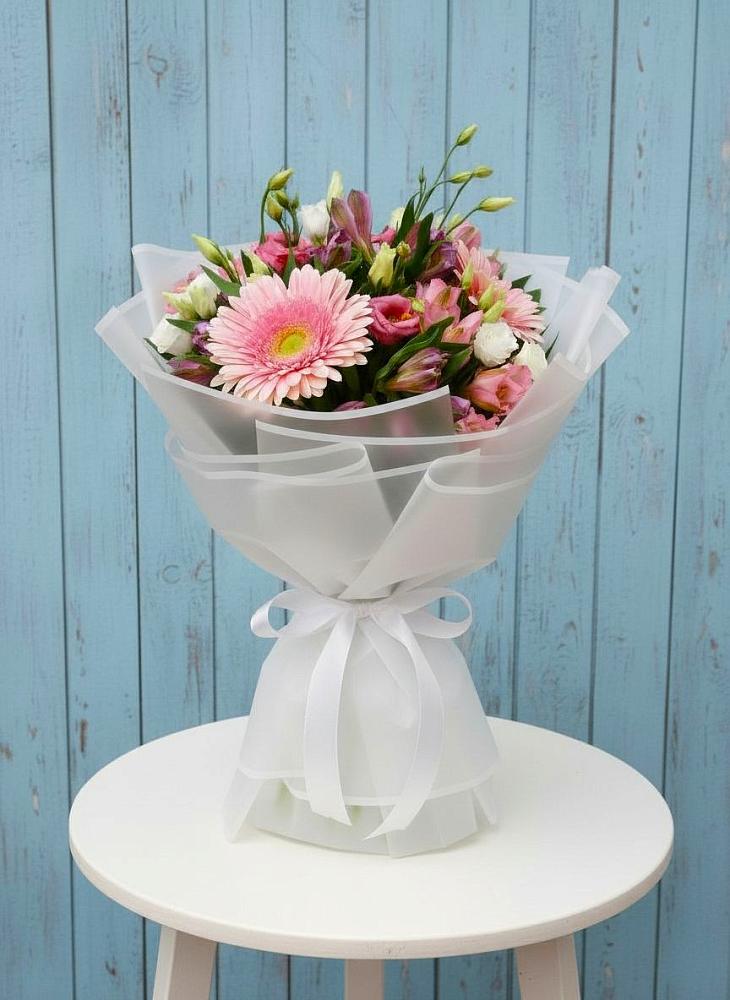 Букет цветов из: Герберы, Альстромерии и Лизиантусы в Мурашах