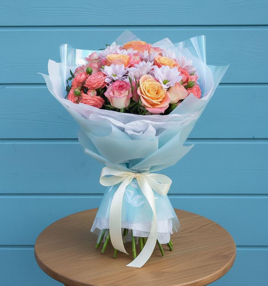 Букет цветов из: Хризантемы и Розы в Мурашах