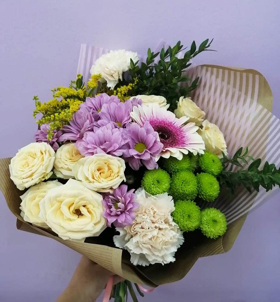 Букет цветов из: Хризантемы, Розы, Гвоздики и Герберы в Мурашах